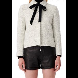 Maje Bow Collar Tweed Jacket SzMedium